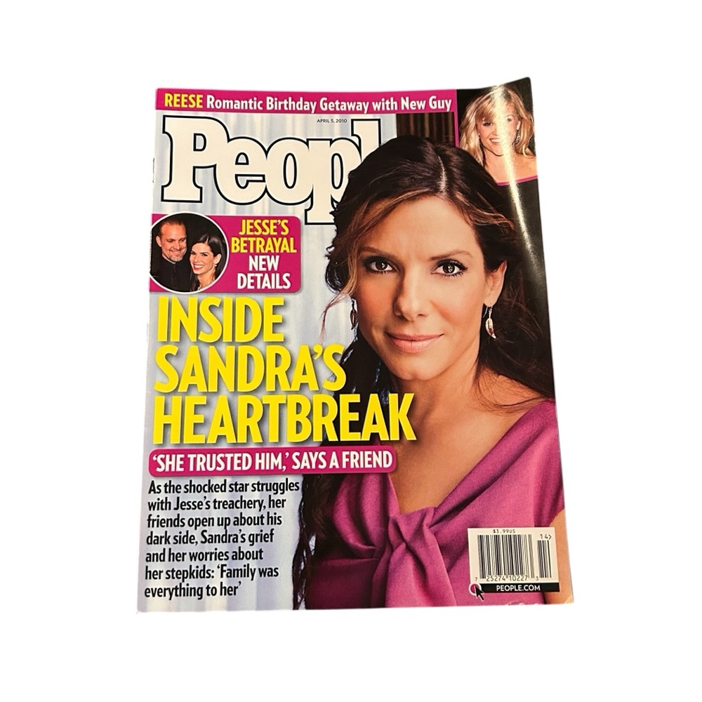 People Magazine Sandra Bullock Heartbreak Cover Apr 5, 2010 Pop Culture Ephemera